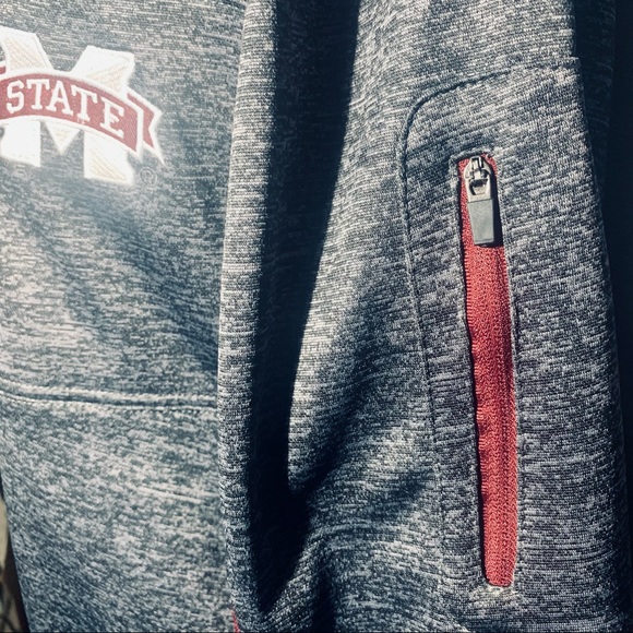 Heather Grey/Maroon/Black MSU Bulldogs Zip Jacket - Picture 3 of 8